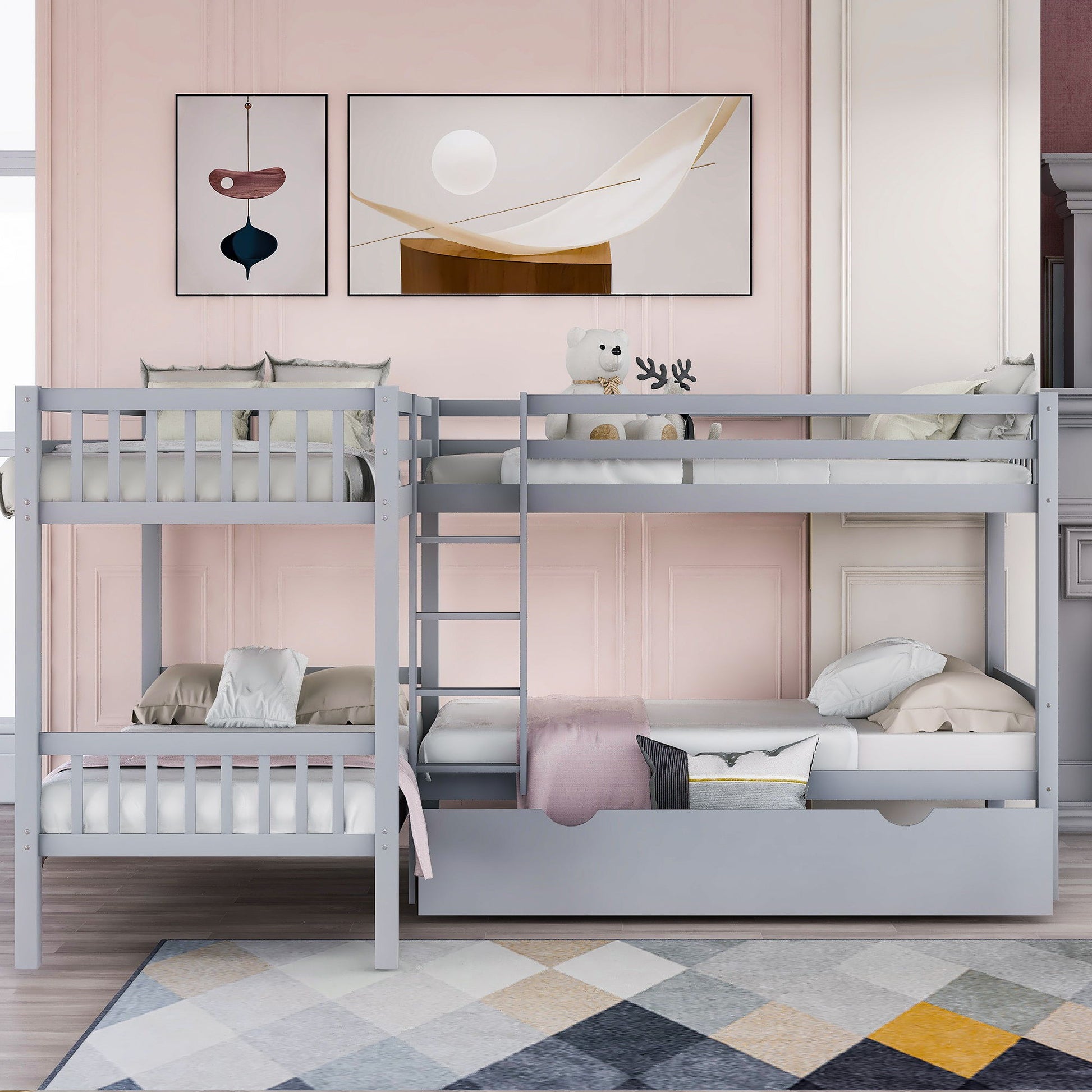 L Shaped Bunk Bed With Drawers - The Sleep Loft - Online Mattress Showroom NYC