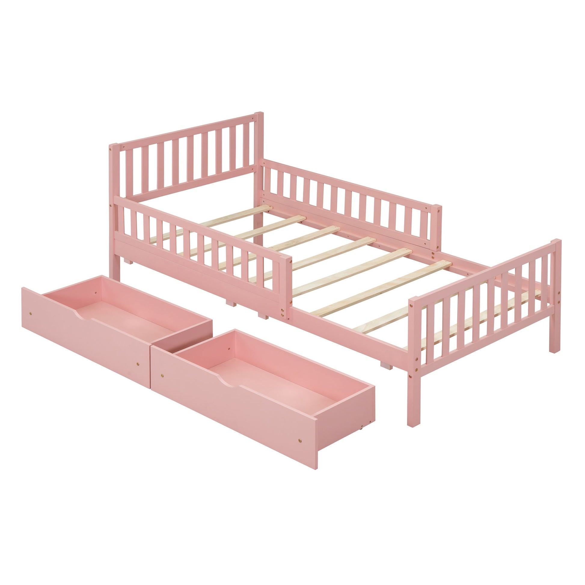 Platform Bed With Guardrails On Both Sides And 2 Storage Drawers - The Sleep Loft - Online Mattress Showroom NYC