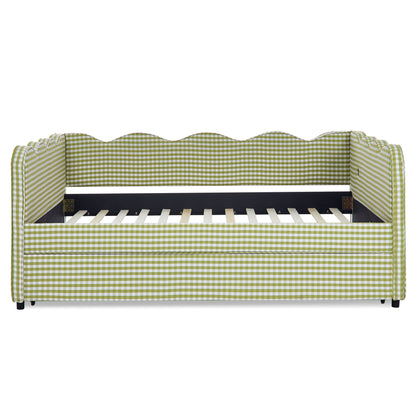 Gingham Daybed With USB Charging Port, Wave-Shaped Design - The Sleep Loft - Online Mattress Showroom NYC
