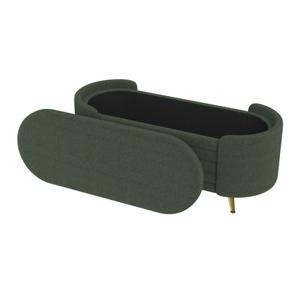 Modern Oval Storage Ottoman With Upholstery - The Sleep Loft - Online Mattress Showroom NYC