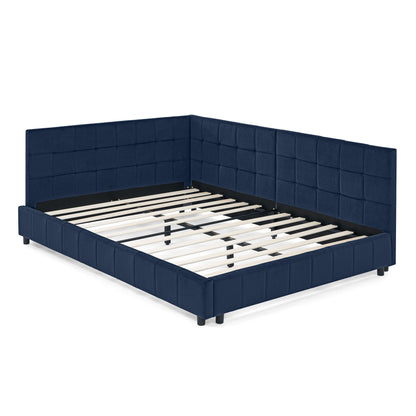 Mid-Century Storage Upholstered Tufted Bed Frame With Backrest And Armrests - The Sleep Loft - Online Mattress Showroom NYC