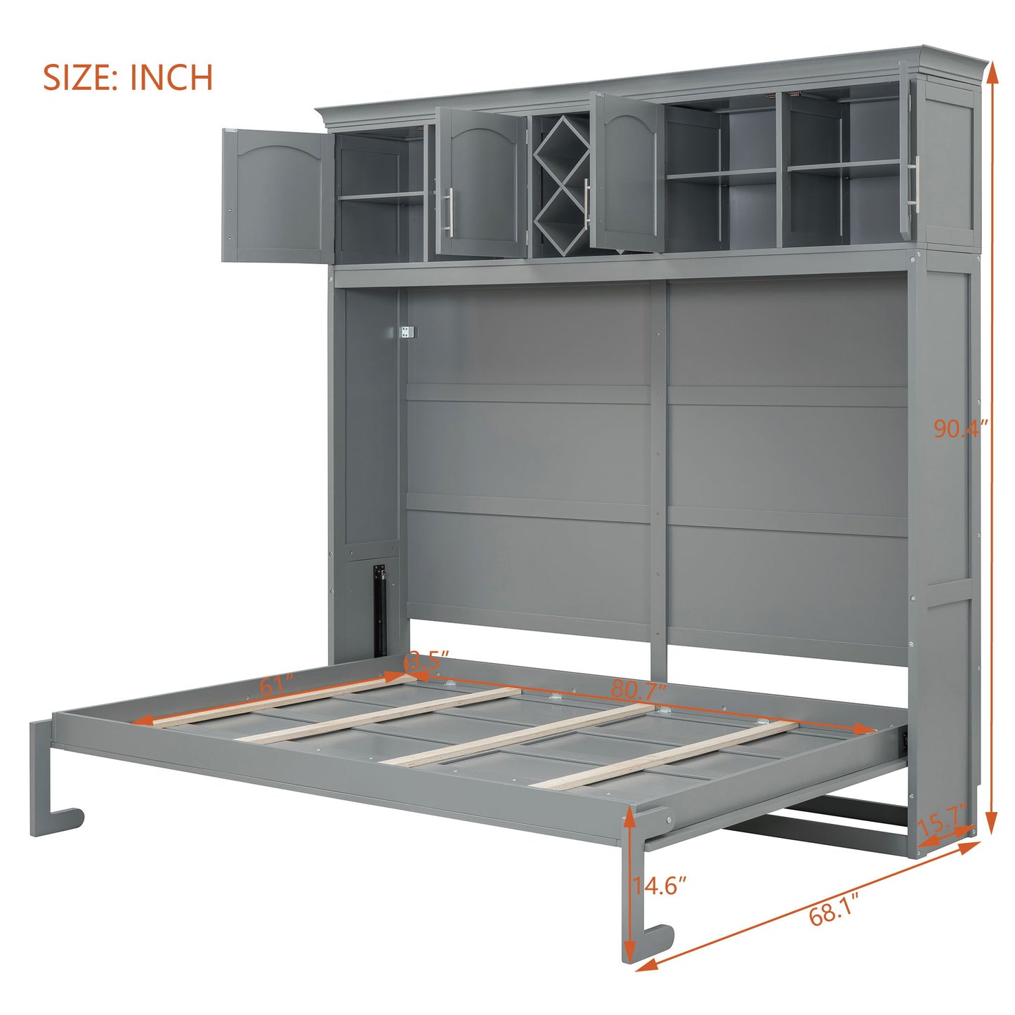 Murphy Wall Bed With Top Cabinets & Wine Rack - The Sleep Loft - Online Mattress Showroom NYC