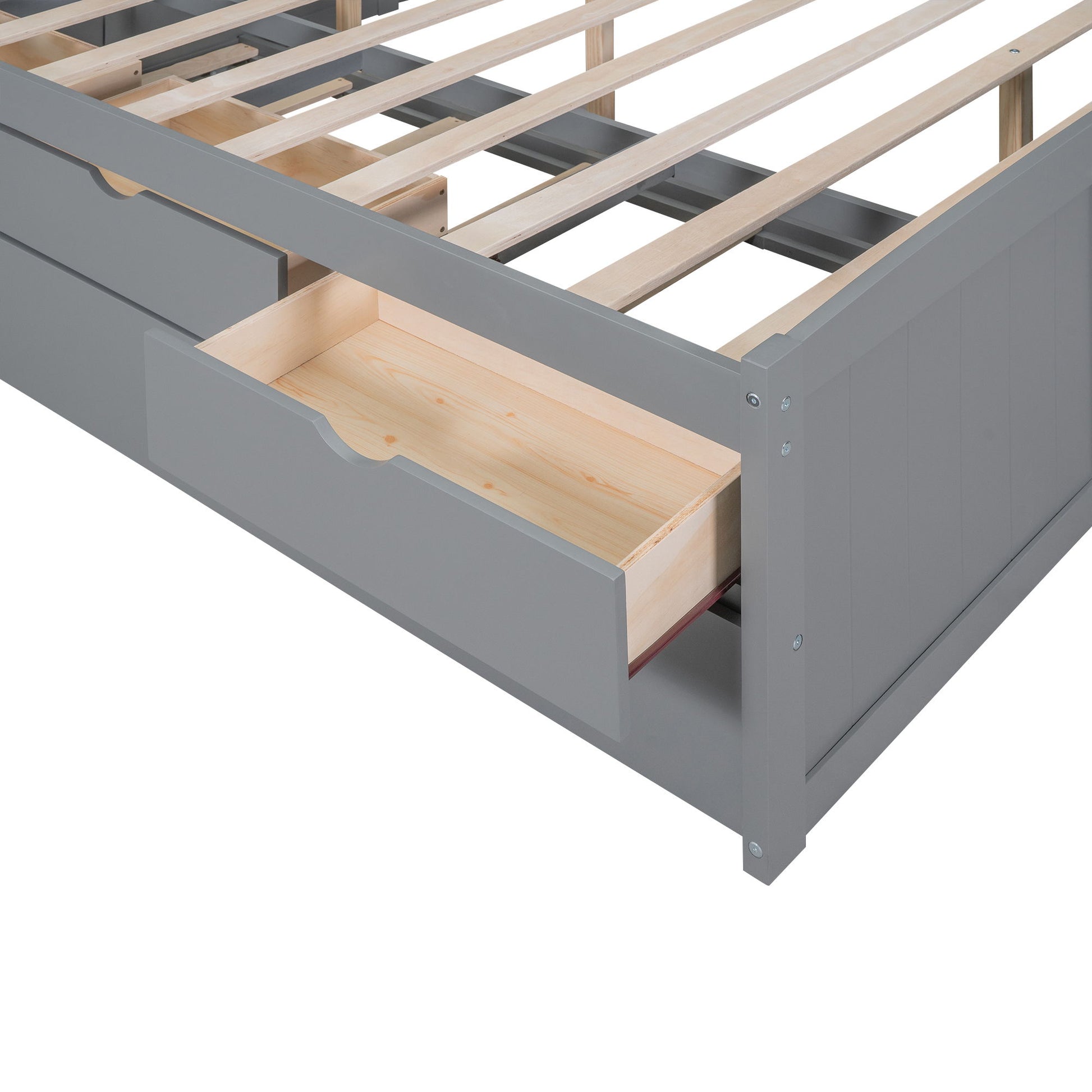 Captain Bed With Built In Bookshelves, 3 Storage Drawers, And Trundle - The Sleep Loft - Online Mattress Showroom NYC