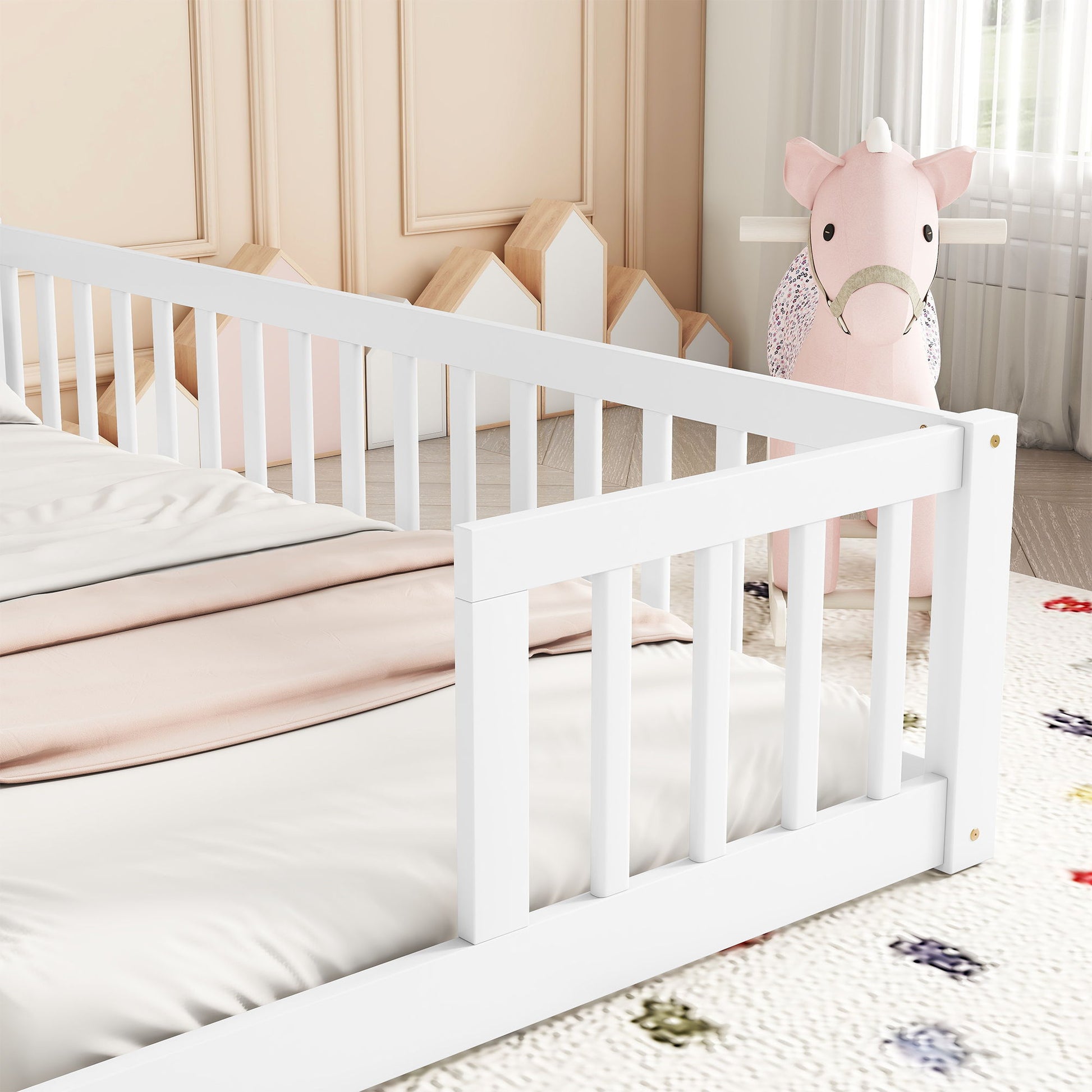 Double Floor Bed With Fence, Guardrails, Without Door - The Sleep Loft - Online Mattress Showroom NYC