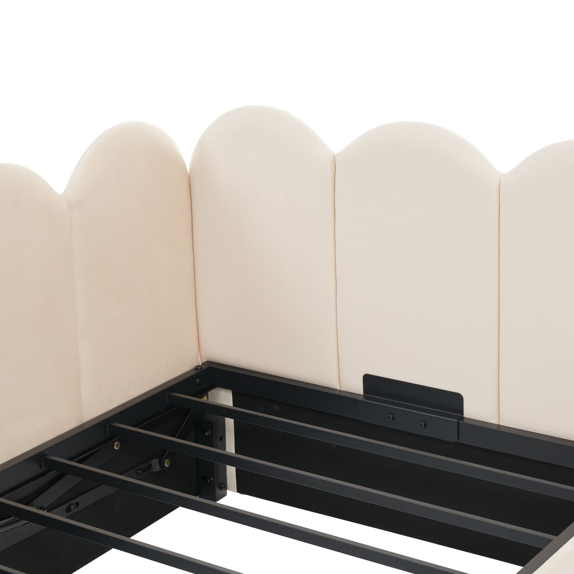Upholstered Daybed With Metal Slatted Base - The Sleep Loft - Online Mattress Showroom NYC