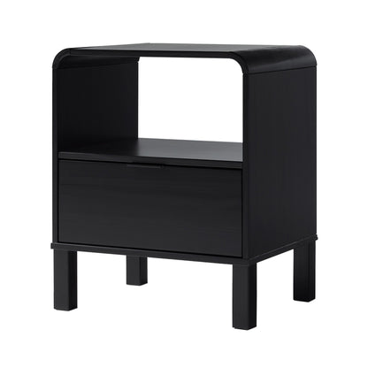Modern Minimalist Curved Top Nightstand - The Sleep Loft - Online Mattress Showroom NYC