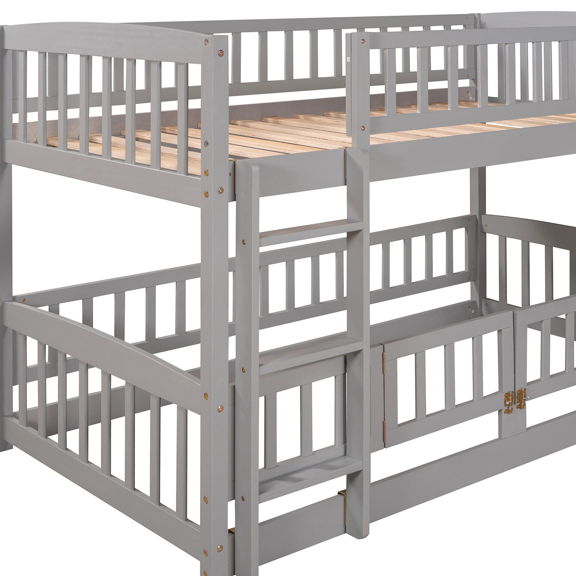 Low Bunk Bed With Slide, Fence And Ladder - The Sleep Loft - Online Mattress Showroom NYC