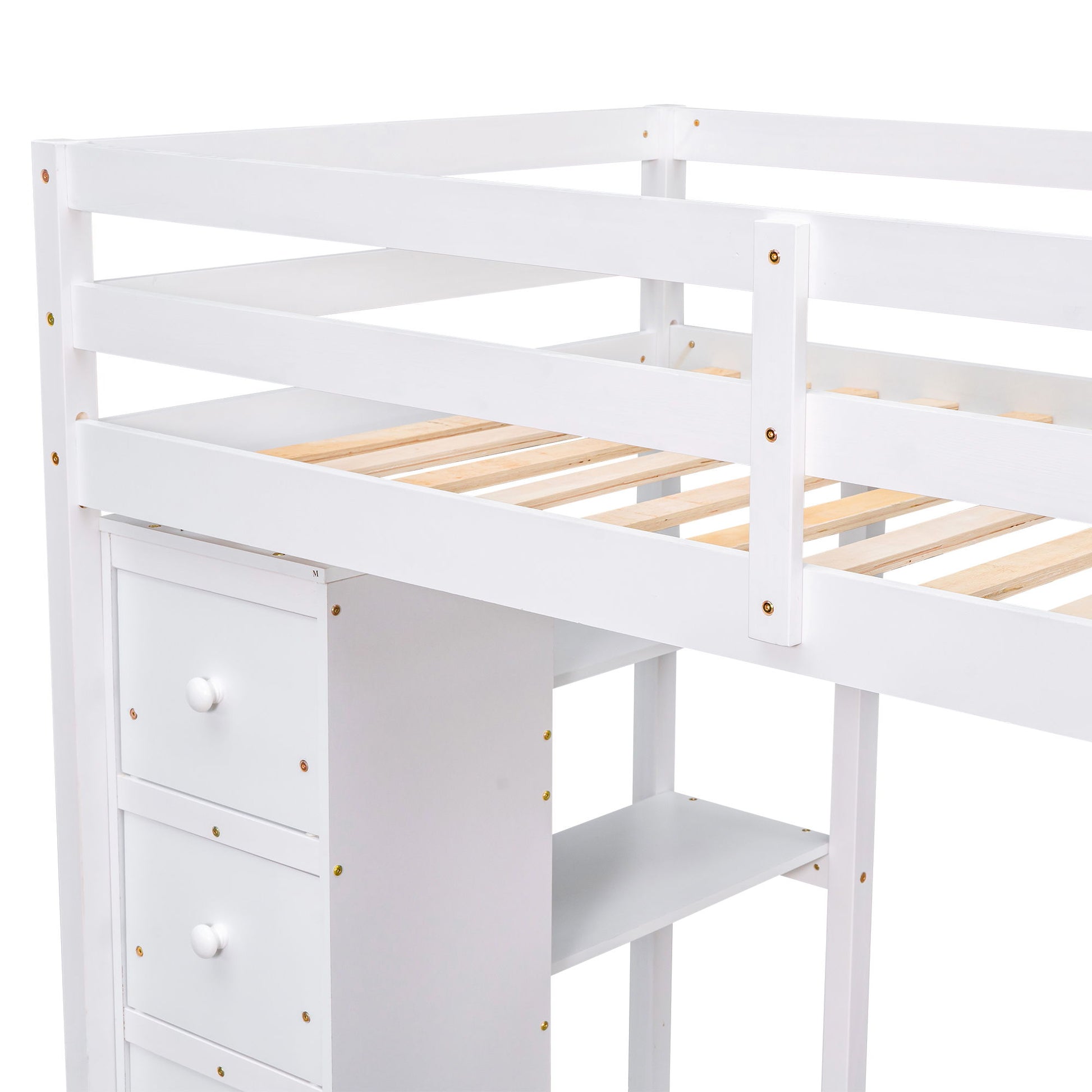 Loft Bed With Storage Drawers, Desk And Stairs With Shelves - The Sleep Loft - Online Mattress Showroom NYC
