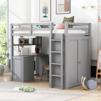 Loft Bed With Drawers, Desk, And Wardrobe - The Sleep Loft - Online Mattress Showroom NYC
