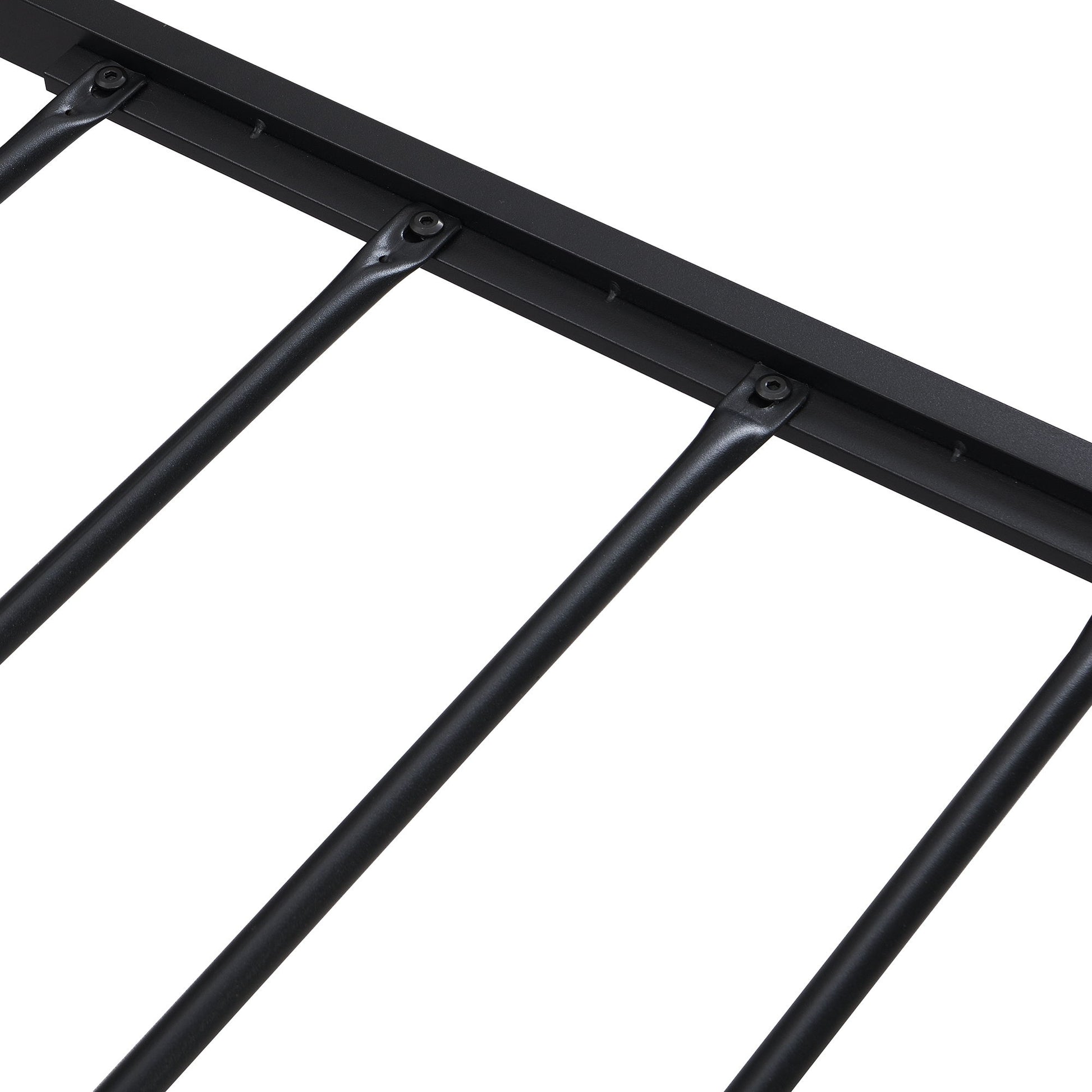 Metal Platform Bed Frame With Wooden Headboard And Footboard With USB Liner, No Box Spring Needed, Under Bed Storage - The Sleep Loft - Online Mattress Showroom NYC