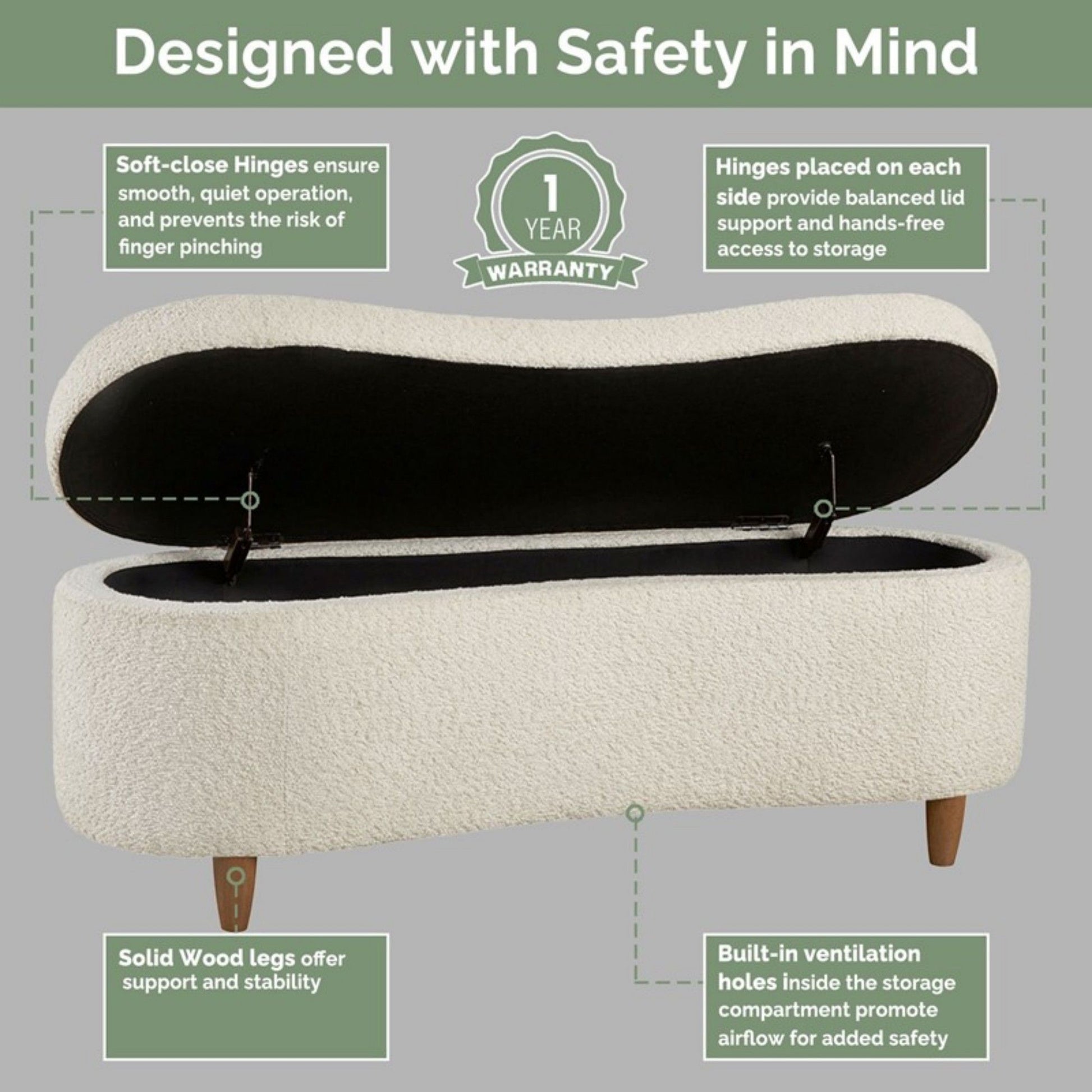 Flip Top Storage Bench - The Sleep Loft - Online Mattress Showroom NYC