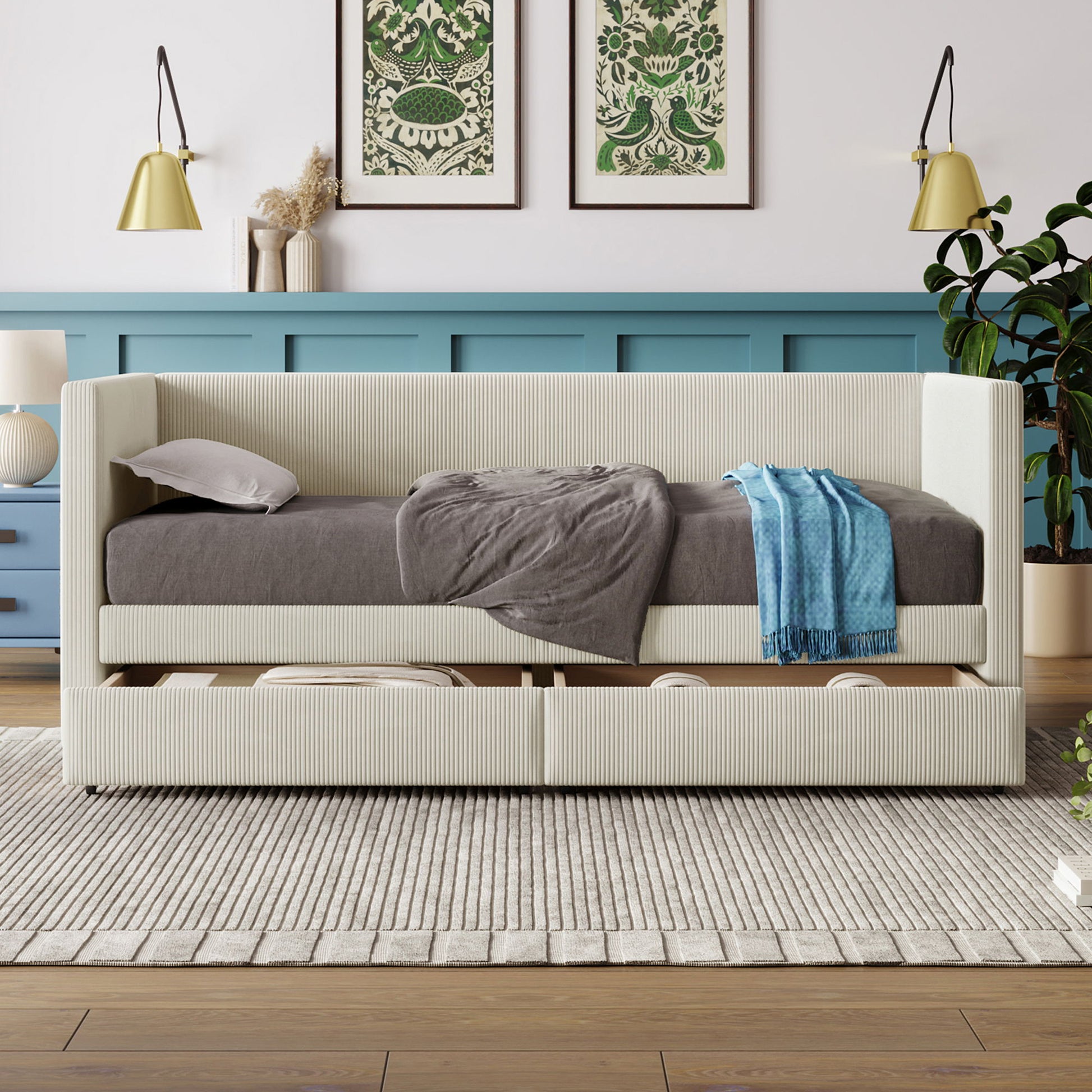 Daybed With Two Drawers And Wood Slat - The Sleep Loft - Online Mattress Showroom NYC