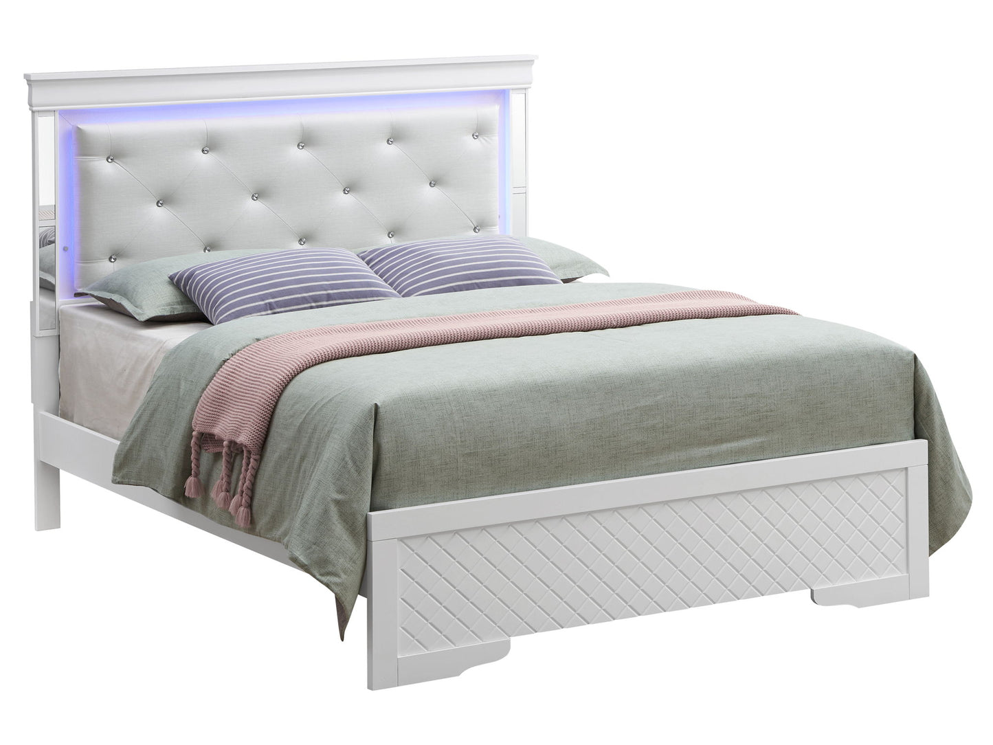 Bed With LED Light Accents Headboard - The Sleep Loft - Online Mattress Showroom NYC