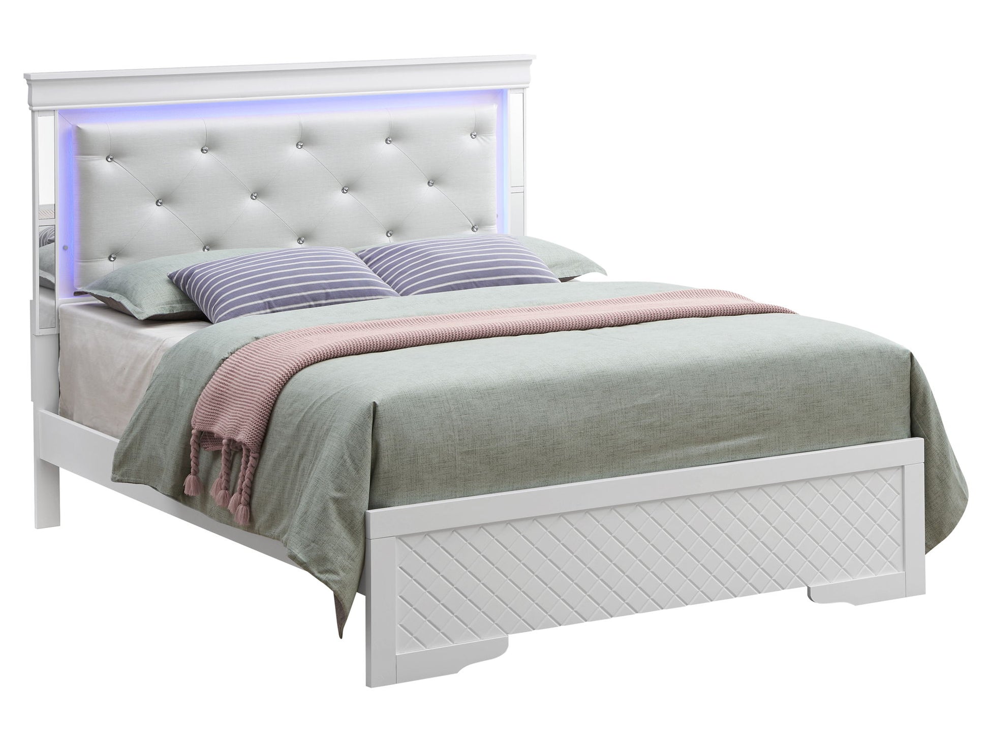 Bed With LED Light Accents Headboard - The Sleep Loft - Online Mattress Showroom NYC