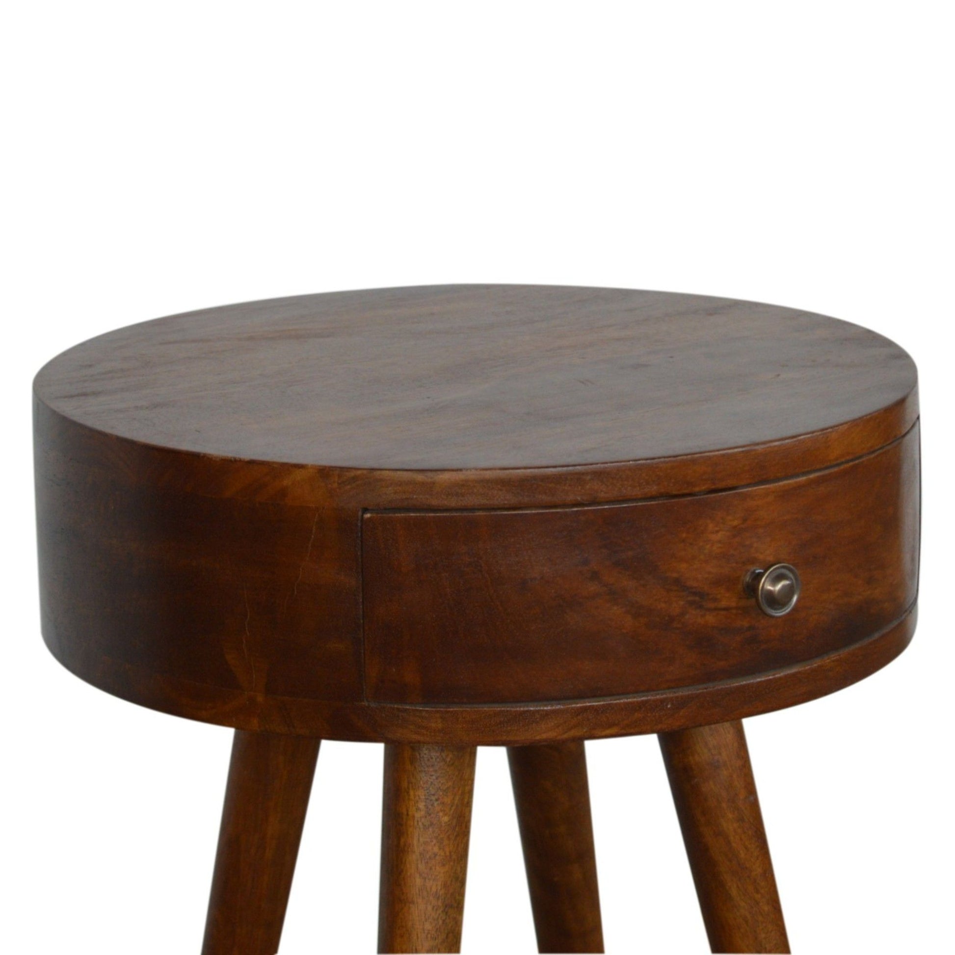 Nordic Chestnut Circular Nightstand - The Sleep Loft - Online Mattress Showroom NYC