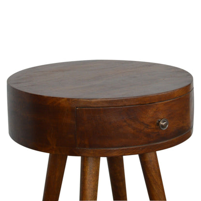 Nordic Chestnut Circular Nightstand - The Sleep Loft - Online Mattress Showroom NYC