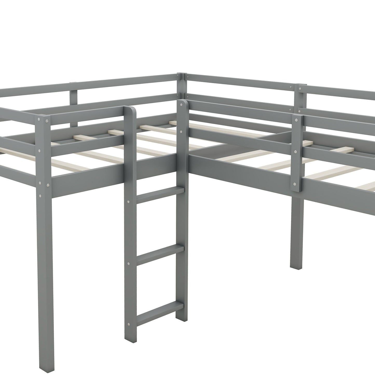 L Shaped Loft Bed With Ladder And Slide - The Sleep Loft - Online Mattress Showroom NYC