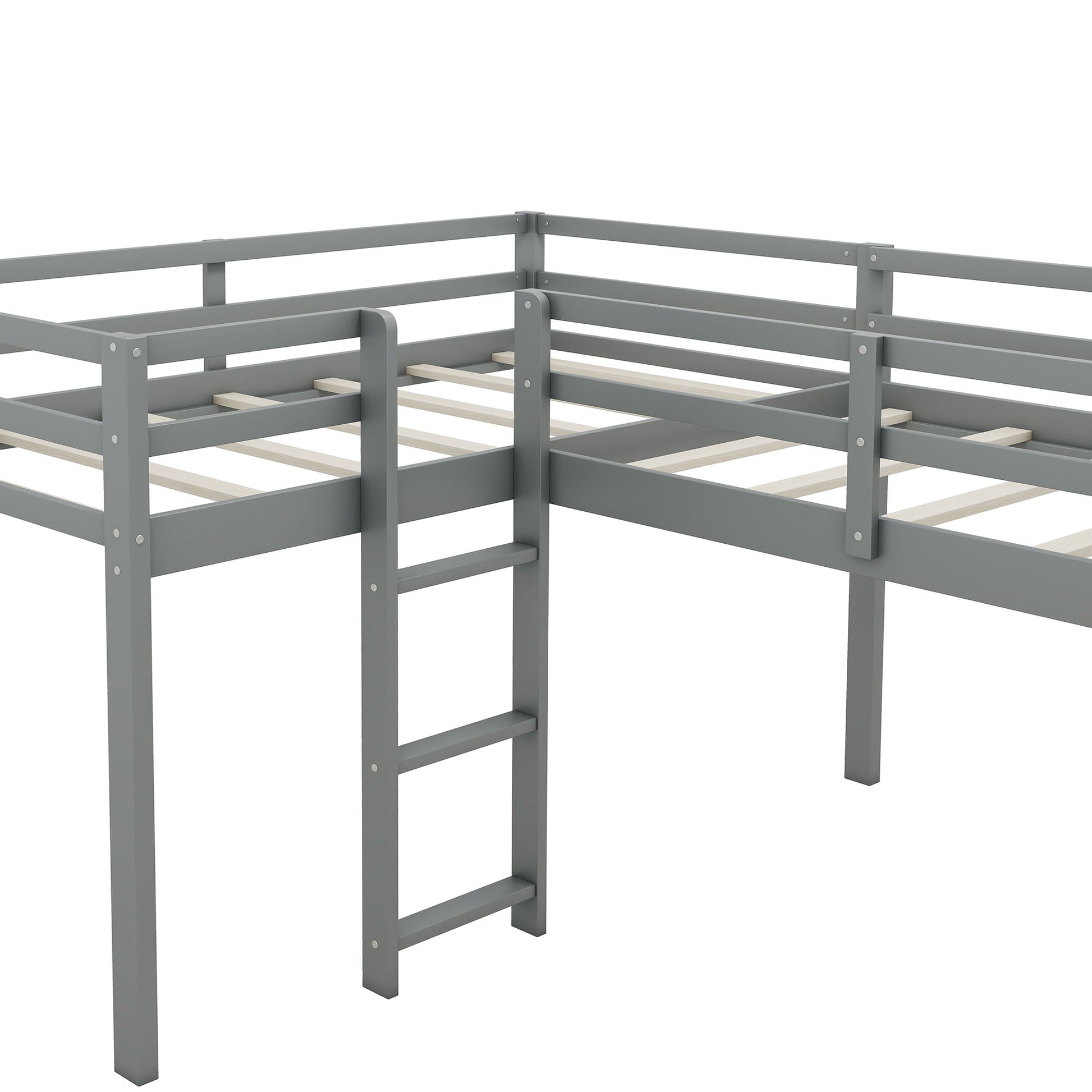 L Shaped Loft Bed With Ladder And Slide - The Sleep Loft - Online Mattress Showroom NYC
