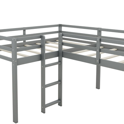 L Shaped Loft Bed With Ladder And Slide - The Sleep Loft - Online Mattress Showroom NYC