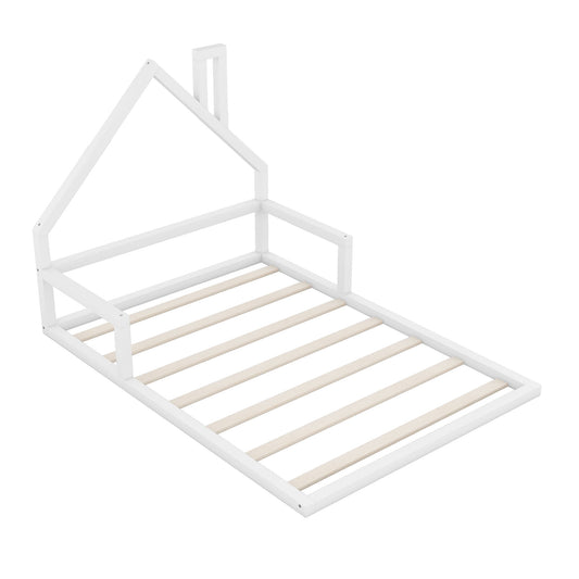 Elegant Floor Bed With House Shaped Headboard - The Sleep Loft - Online Mattress Showroom NYC