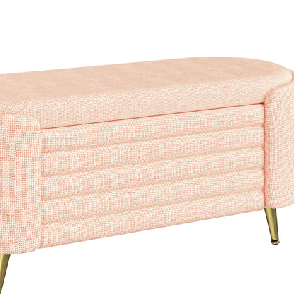 Modern Oval Storage Ottoman With Upholstery - The Sleep Loft - Online Mattress Showroom NYC