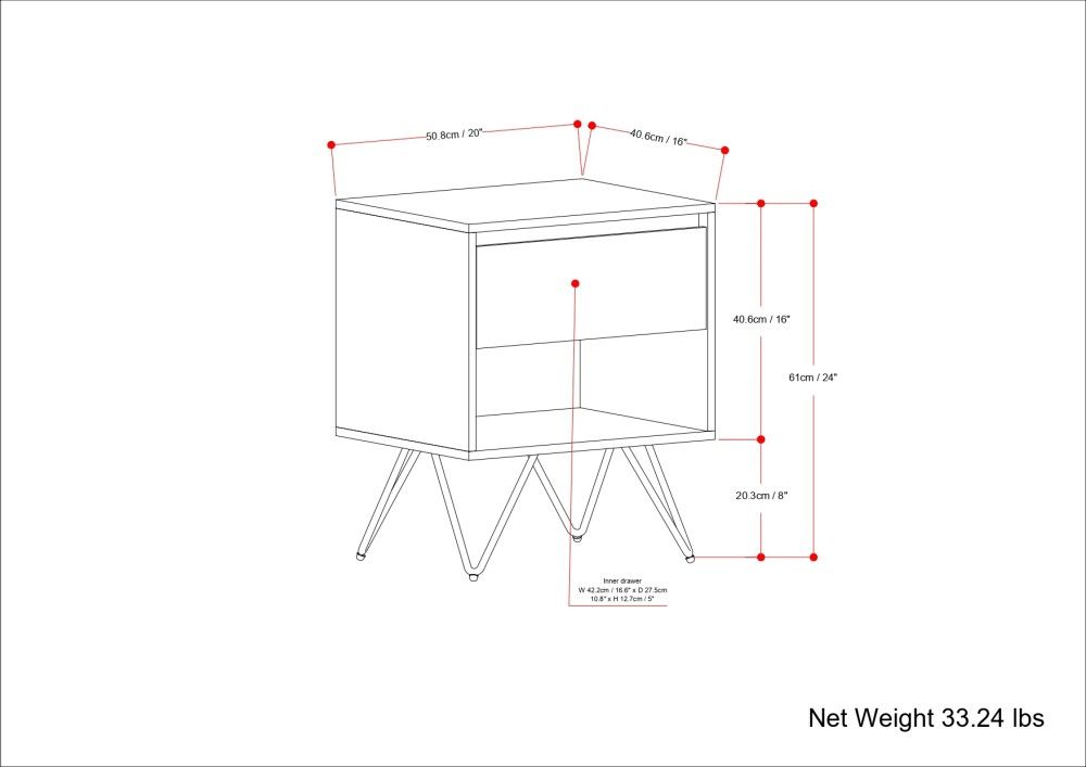 Hunter - Nightstand - Natural - The Sleep Loft - Online Mattress Showroom NYC