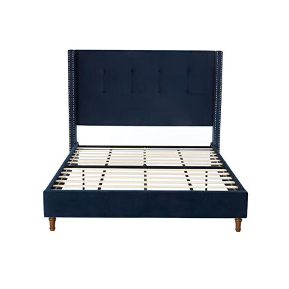 Peyton - Upholstered Bed With 54" High Headboard, Traditional Hand Buttoned Tufting - The Sleep Loft - Online Mattress Showroom NYC