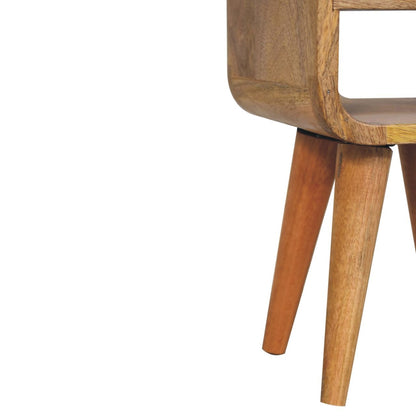 Mini California Curved Nightstand Wth Lower Slot - The Sleep Loft - Online Mattress Showroom NYC