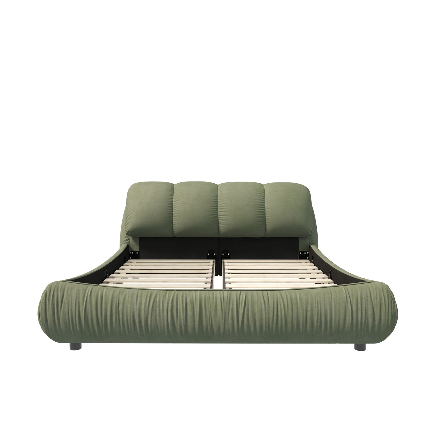 Luxury Upholstered Platform Bed With Oversized Padded Backrest And Solid Wood Frame - The Sleep Loft - Online Mattress Showroom NYC