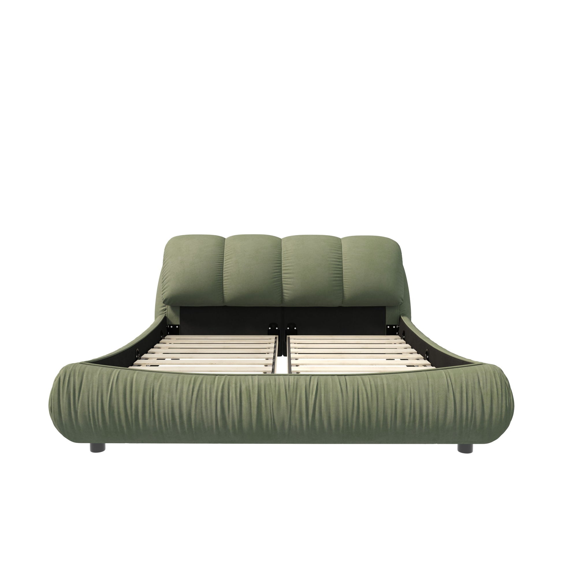 Luxury Upholstered Platform Bed With Oversized Padded Backrest And Solid Wood Frame - The Sleep Loft - Online Mattress Showroom NYC