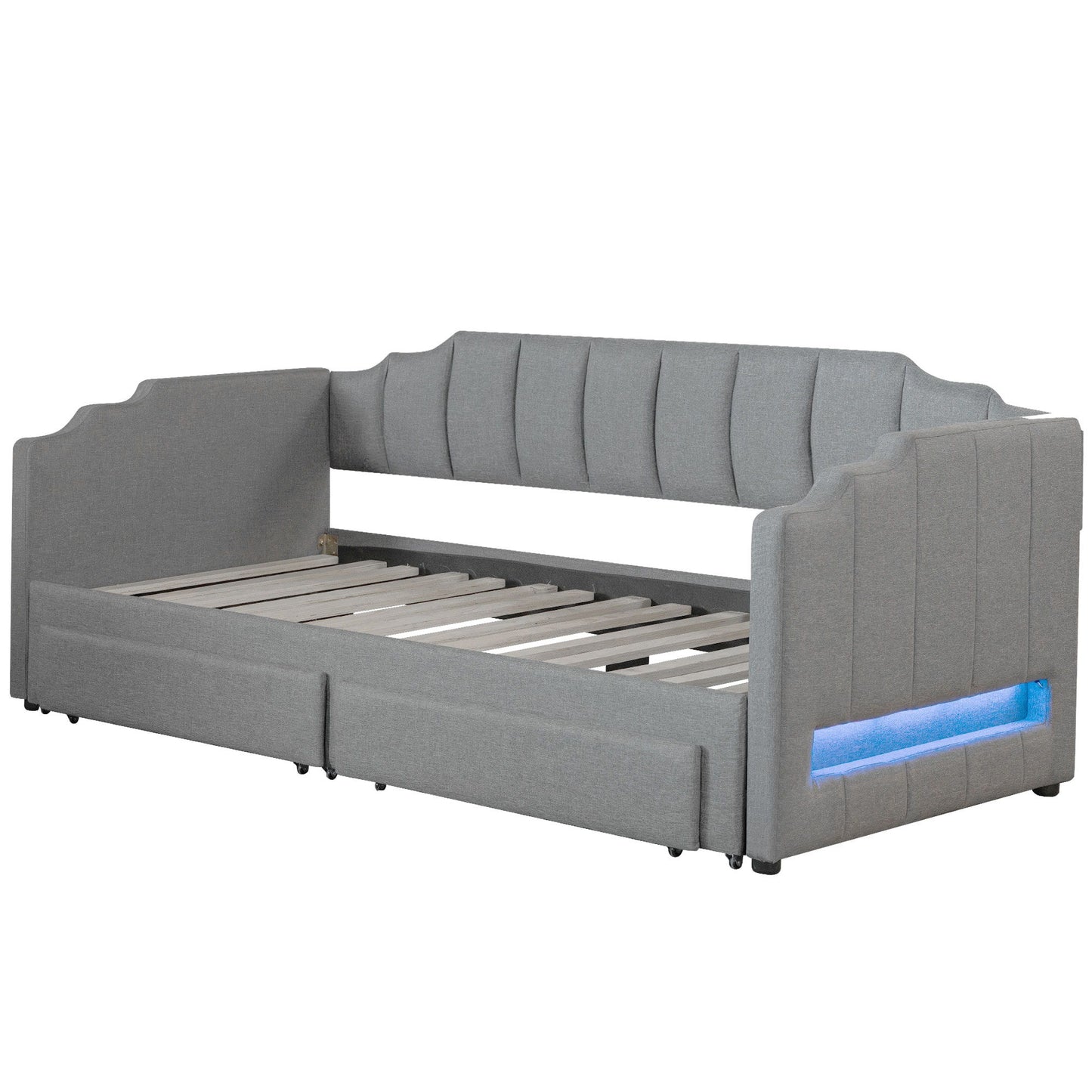 Extendable Daybed With LED Light And 2 Storage Drawers - The Sleep Loft - Online Mattress Showroom NYC