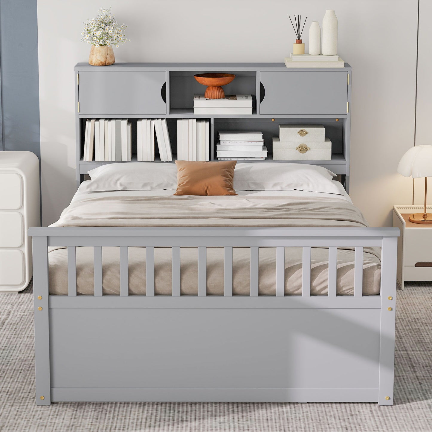 Captain Platform Bed Frame With Bookcase Headboard, 4 Drawers, Storage Shelves - The Sleep Loft - Online Mattress Showroom NYC