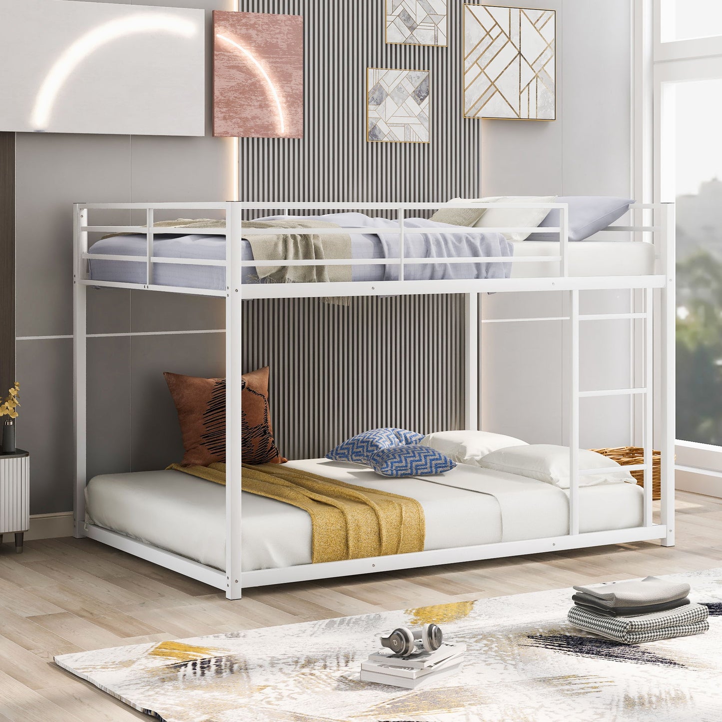 Metal Bunk Bed, Low Bunk Bed With Ladder - The Sleep Loft - Online Mattress Showroom NYC