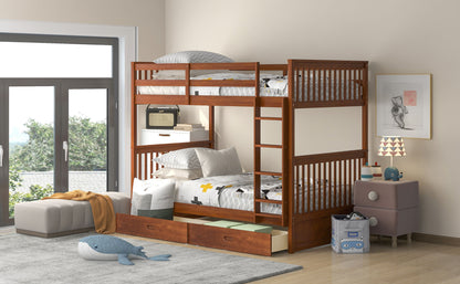 Bunk Bed With Ladders And 2 Storage Drawers - The Sleep Loft - Online Mattress Showroom NYC