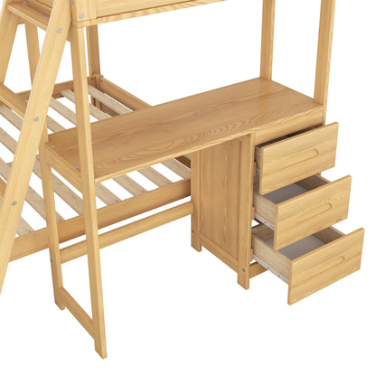 Bunk Bed With Built In Desk And 3 Drawers - The Sleep Loft - Online Mattress Showroom NYC