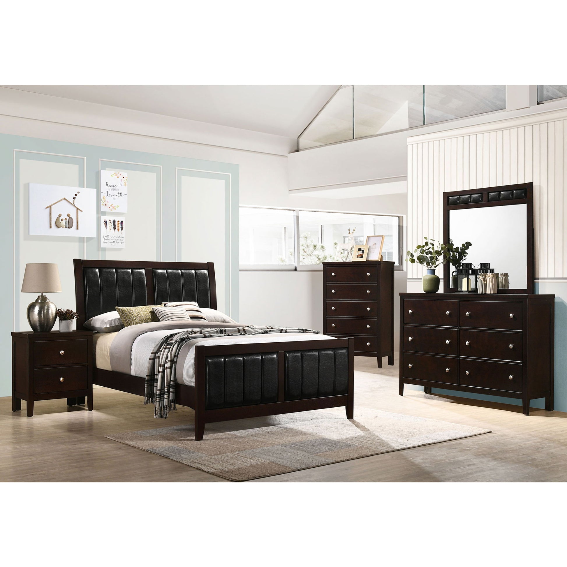Full Panel Bed With Tufted Headboard Frame - Brown - The Sleep Loft - Online Mattress Showroom NYC