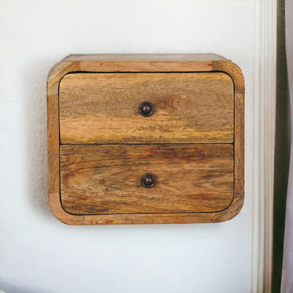 Mini Curve Floating Bedside - Oak - The Sleep Loft - Online Mattress Showroom NYC