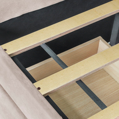 Upholstered Daybed With Two Drawers And Wood Slat - The Sleep Loft - Online Mattress Showroom NYC