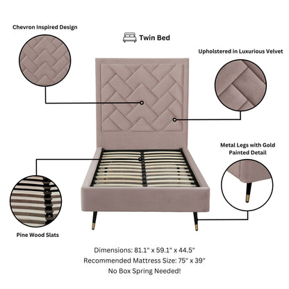 Crosby - Bed With Upholstered Headboard And Slats - The Sleep Loft - Online Mattress Showroom NYC