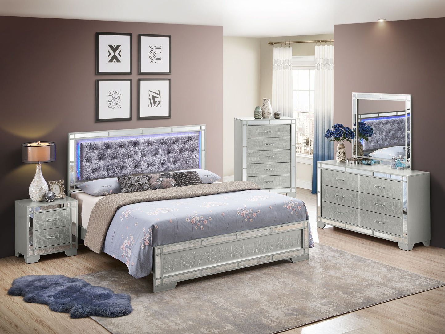 Madison - Upholstered Bed With LED - The Sleep Loft - Online Mattress Showroom NYC
