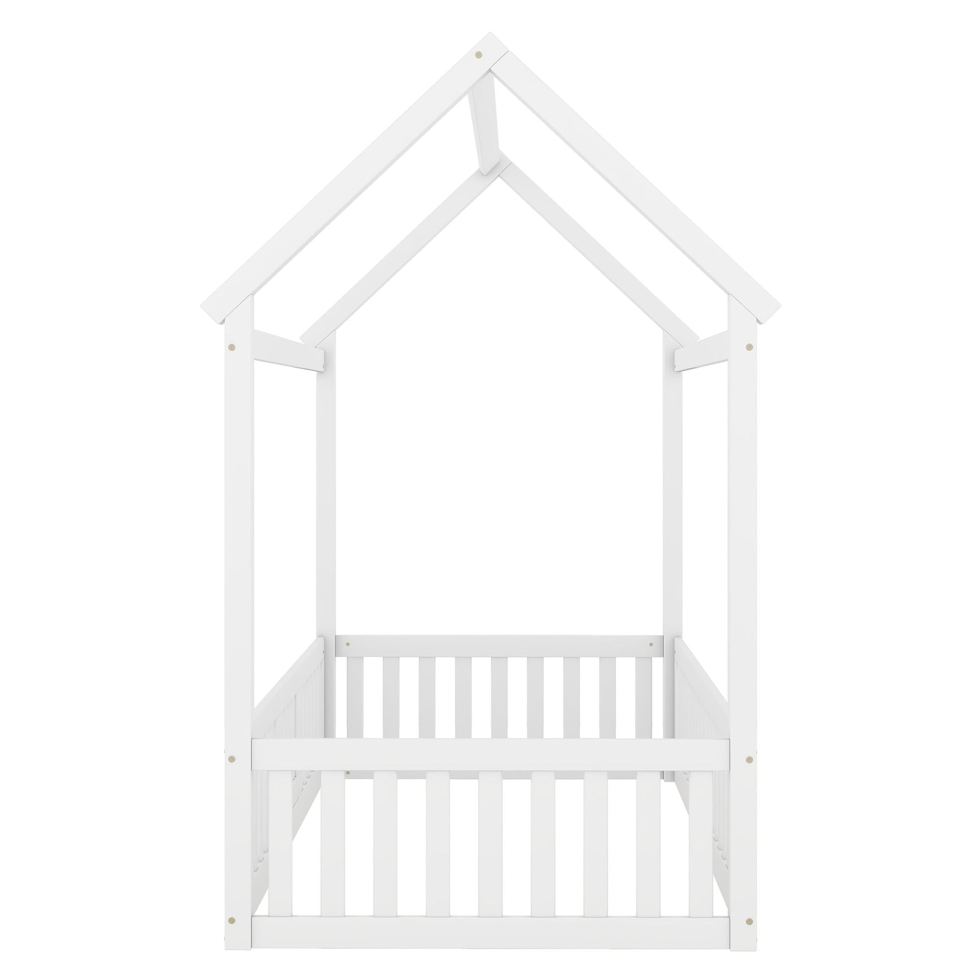 Wood House Bed With Fence And Door - The Sleep Loft - Online Mattress Showroom NYC