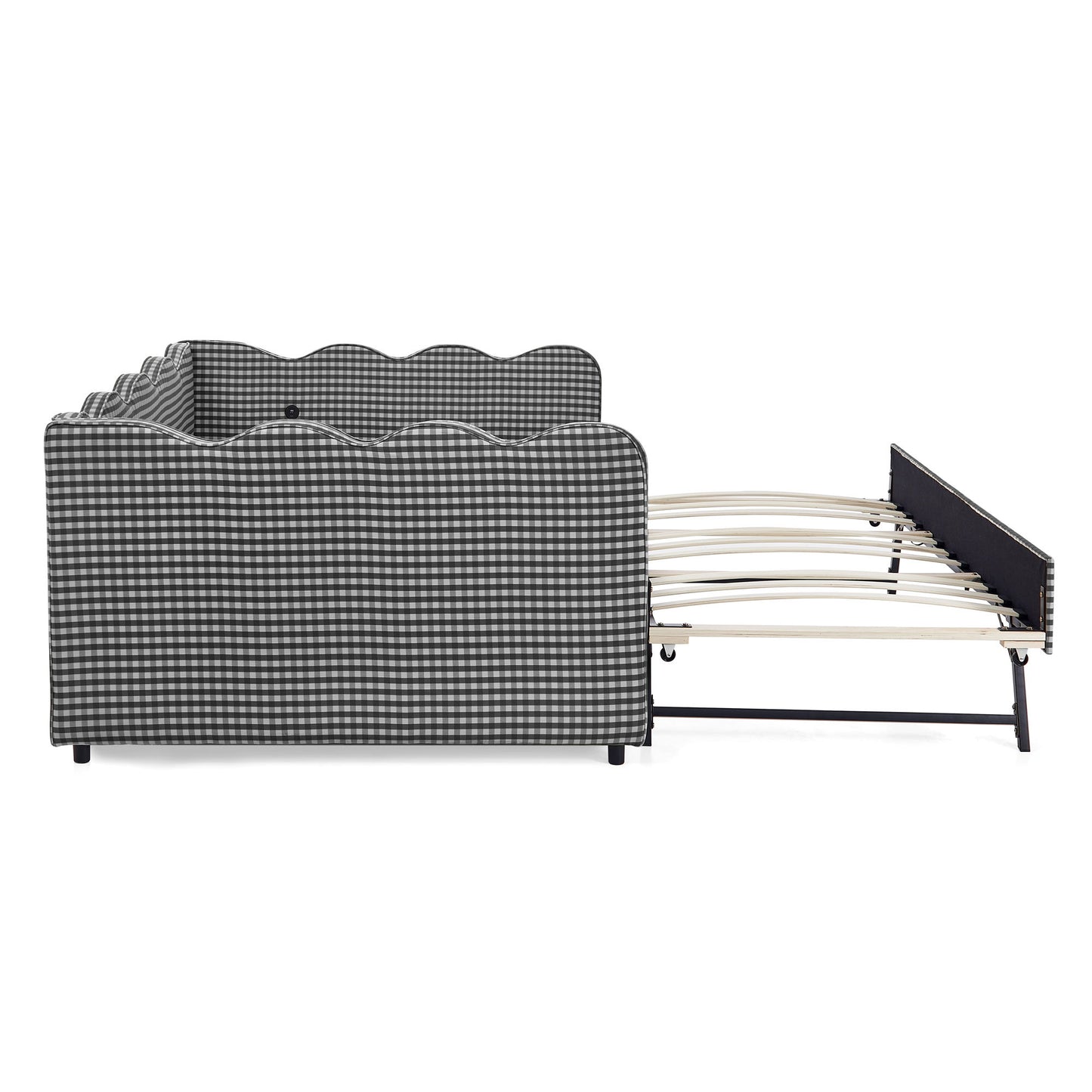 Gingham Daybed With USB Charging Port, Wave-Shaped Design - The Sleep Loft - Online Mattress Showroom NYC