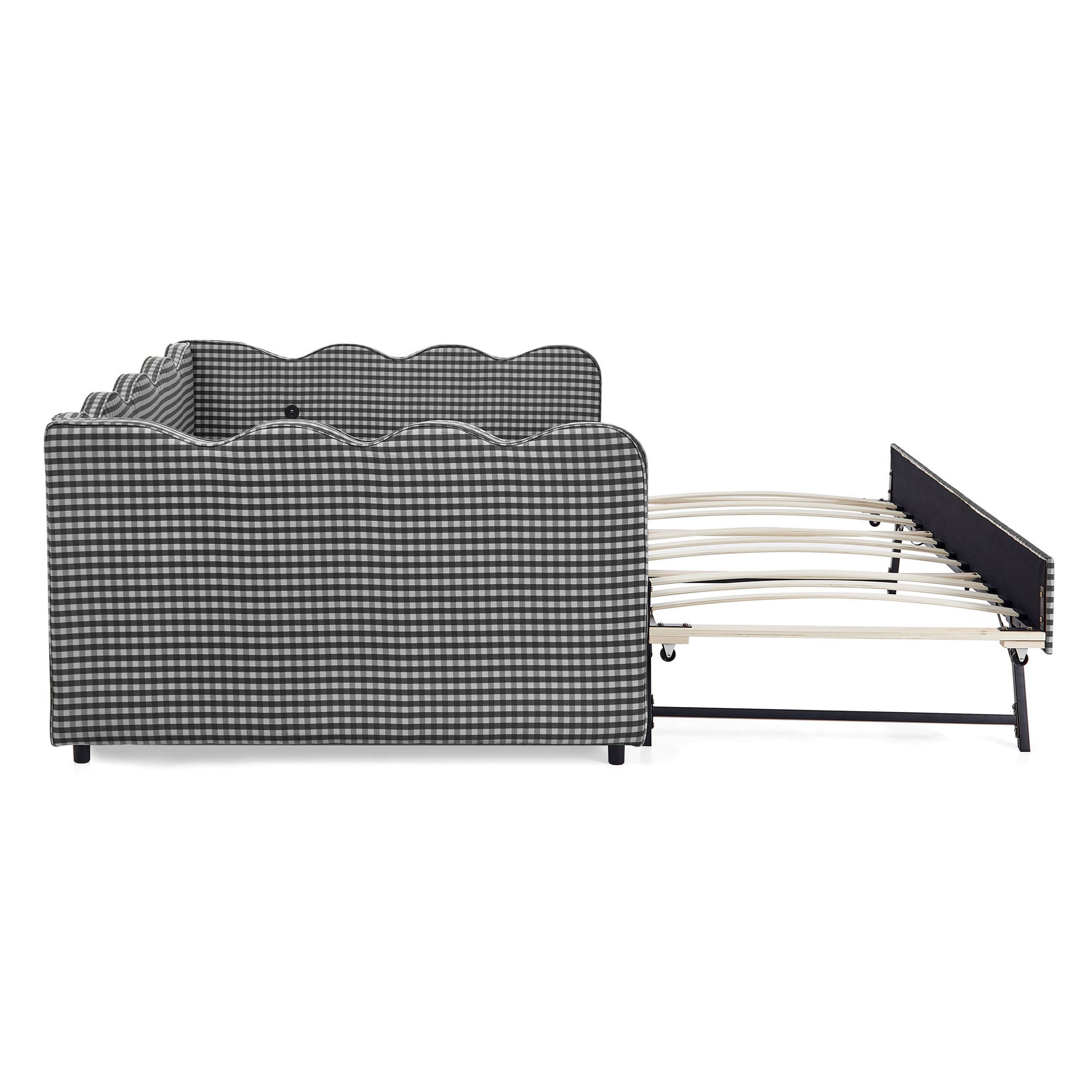 Gingham Daybed With USB Charging Port, Wave-Shaped Design - The Sleep Loft - Online Mattress Showroom NYC