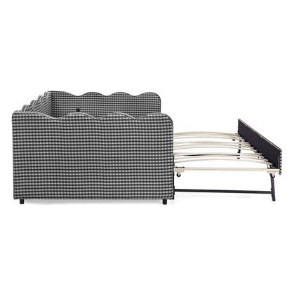 Gingham Daybed With USB Charging Port, Wave-Shaped Design - The Sleep Loft - Online Mattress Showroom NYC