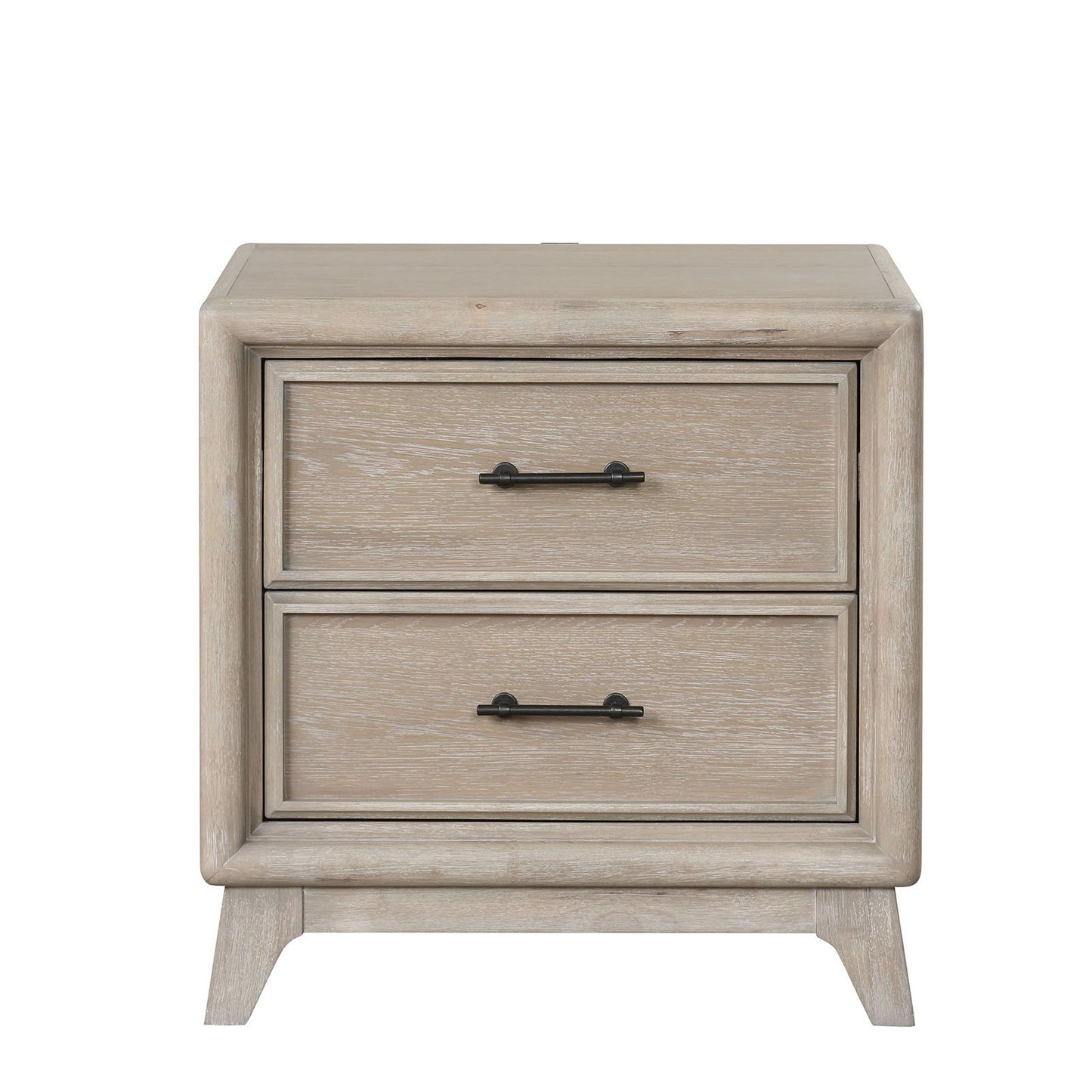 1 Piece Nightstand With Angled Feet, Dovetail Drawers, Bedroom Furniture - Oak - The Sleep Loft - Online Mattress Showroom NYC