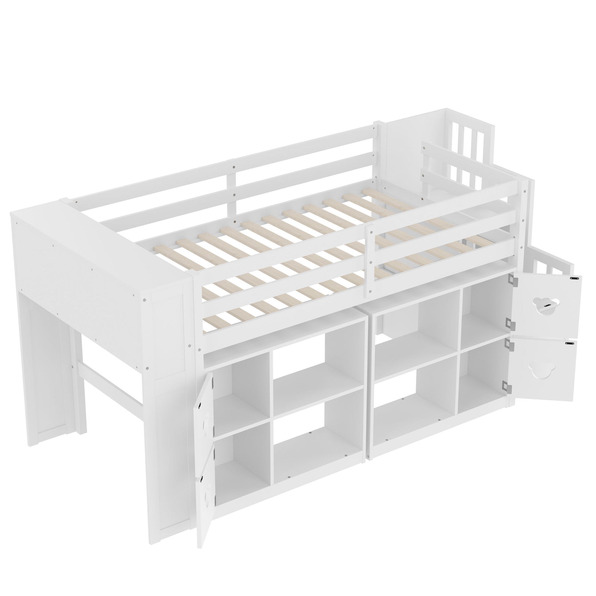 Loft Bed With Storage Cabinets, Staircase Drawers & LED Lights - The Sleep Loft - Online Mattress Showroom NYC