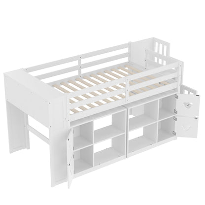 Loft Bed With Storage Cabinets, Staircase Drawers & LED Lights - The Sleep Loft - Online Mattress Showroom NYC