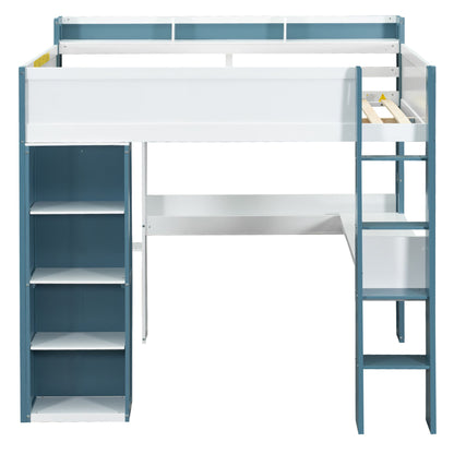 Loft Bed With Built In Storage Shelves, Clothes Rail, And Desk - The Sleep Loft - Online Mattress Showroom NYC
