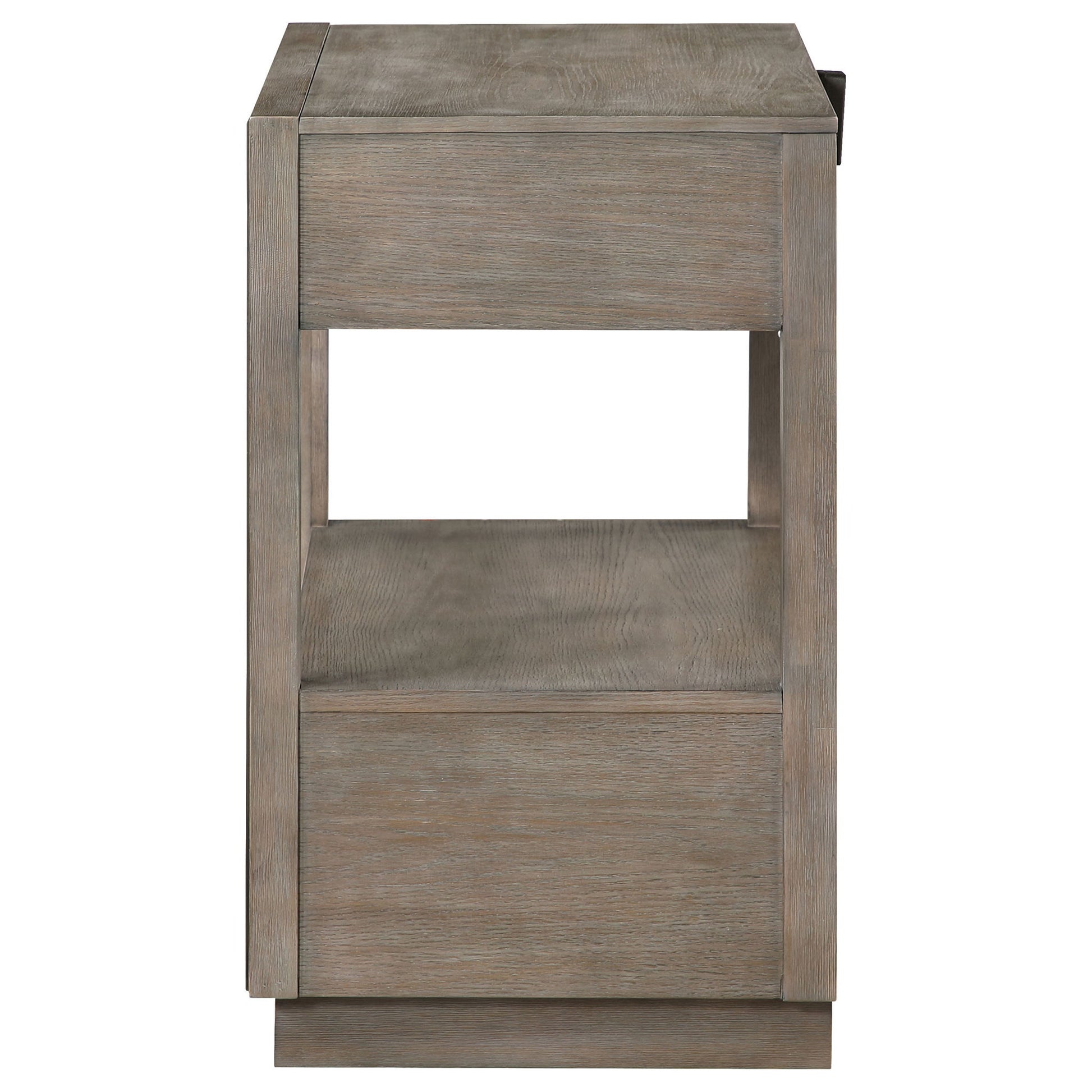 Prescott - 2 Drawers Nightstand With Open Shelf - Taupe - The Sleep Loft - Online Mattress Showroom NYC