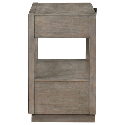 Prescott - 2 Drawers Nightstand With Open Shelf - Taupe - The Sleep Loft - Online Mattress Showroom NYC